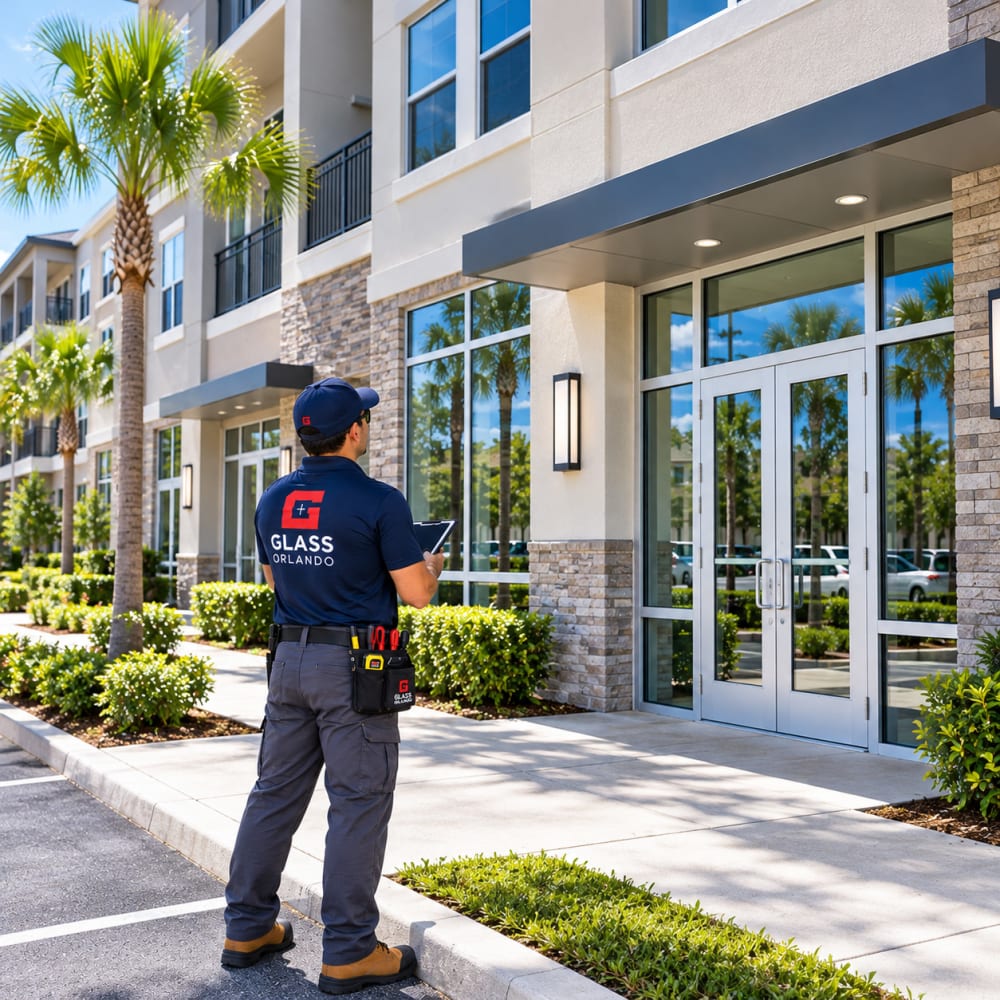 Property management glass and commercial door service throughout Seminole County Florida