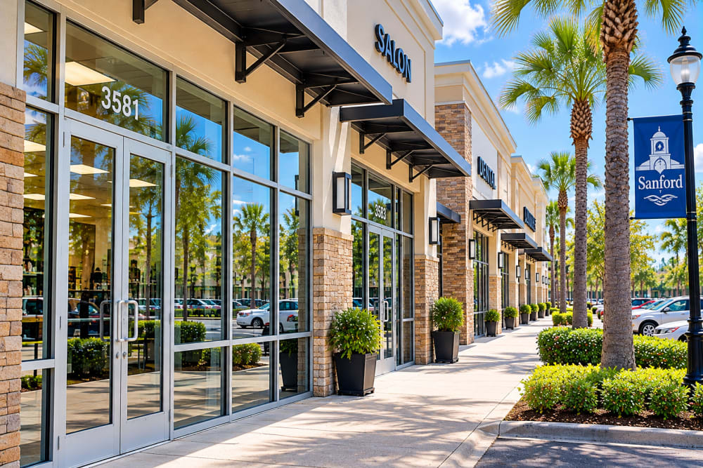 Glass and commercial door maintenance at a managed property in Sanford Florida