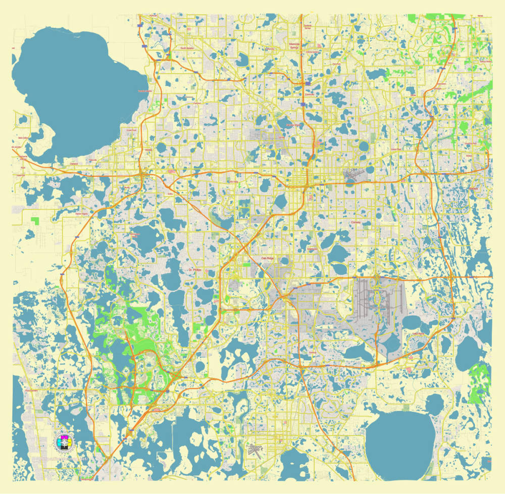 map showing residential glass service areas across Central Florida