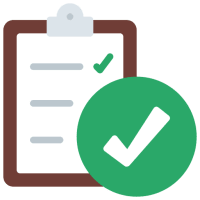 Clipboard with checkmark icon representing completed glass work orders for property managers