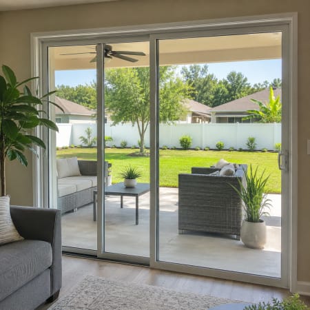 Five-star review from an Ocoee homeowner after sliding door glass replacement