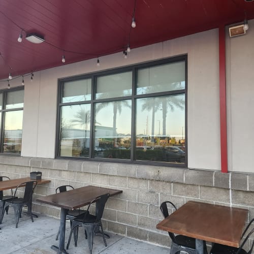 storefront glass replacement at St Cloud restaurant after overnight break in. Click to open in modal.