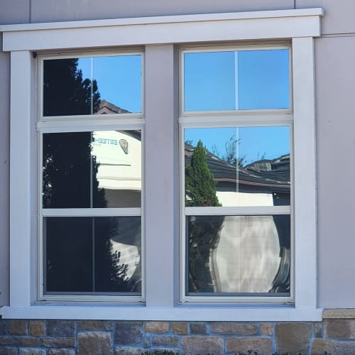 Winter Park office lobby glass panels replaced with tempered safety glass. Click to open in modal.