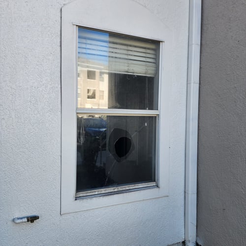 Tempered low window glass installed near a walkway in a Zellwood home. Click to open in modal.