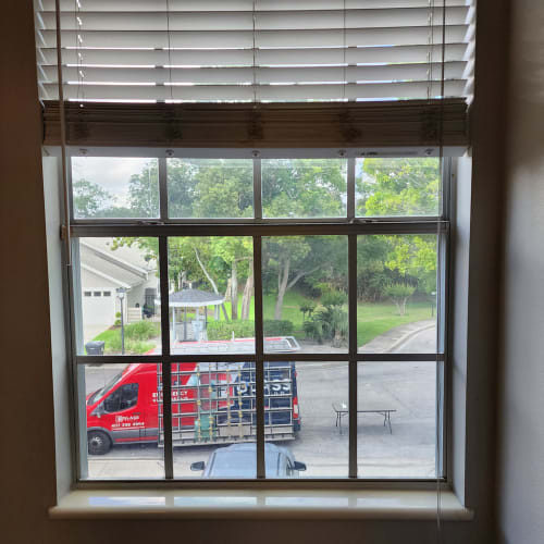 Custom single-hung window glass installed in Maitland Florida. Click to open in modal.