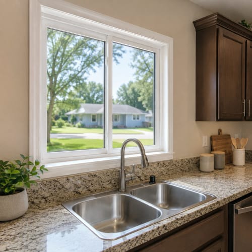 Fogged kitchen double-pane window in Buenaventura Lakes replaced with clear insulated glass. Click to open in modal.