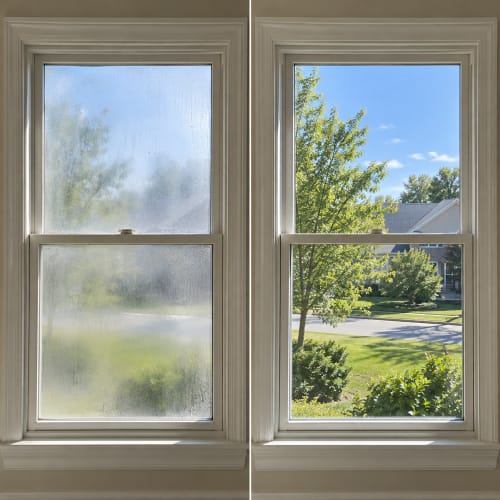 Fogged double pane window replacement in Seminole County Florida. Click to open in modal.