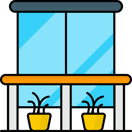 icon illustrating mismatched storefront glass panels with different tints