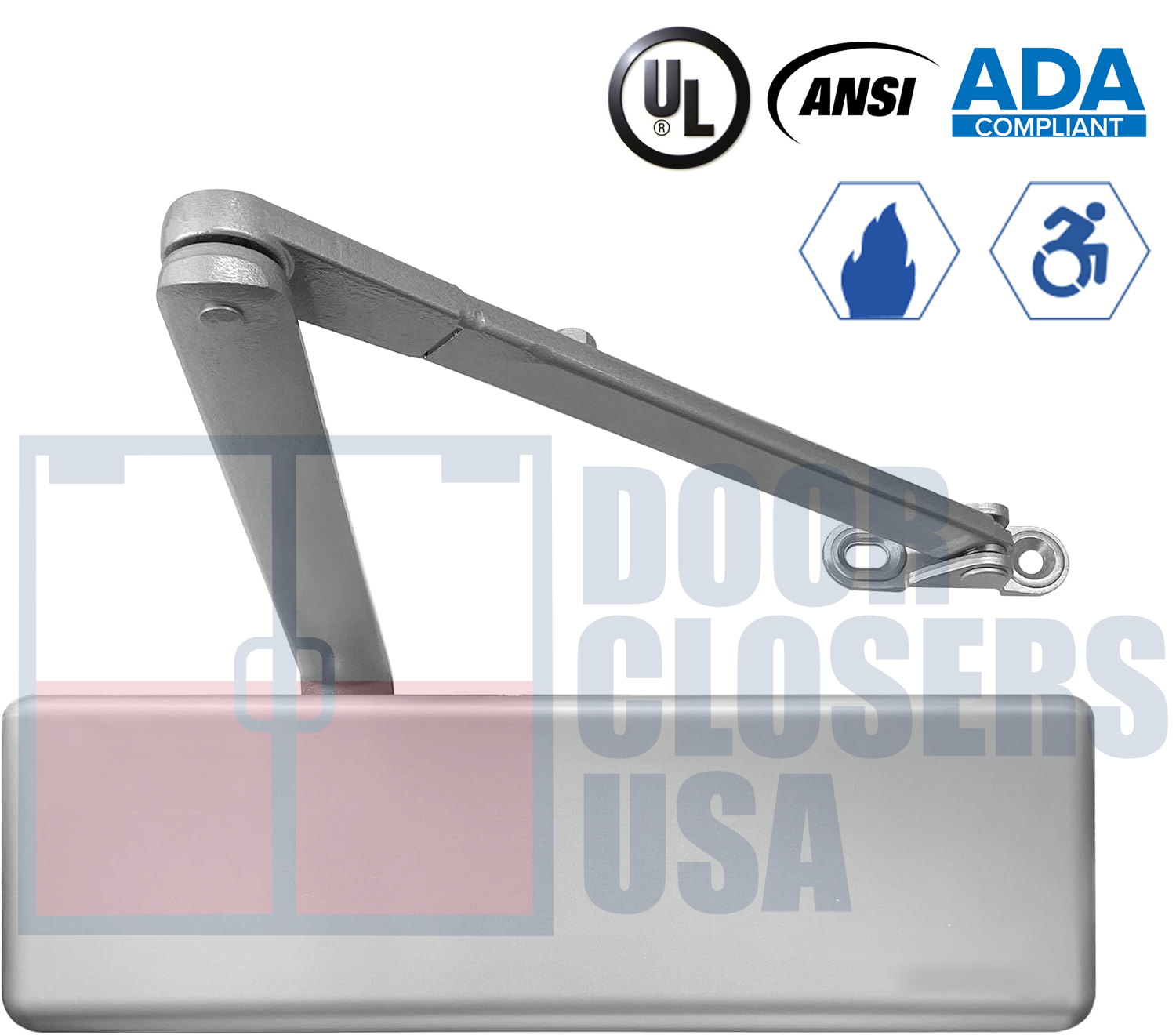 Arcadia OHCC Concealed Closer Track Arm Kit, With Offset Hung