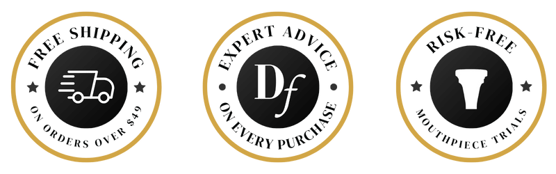 Orders over $49 Ship Free!, Expert Advice on Every Purchase, Risk-Free Mouthpiece Trials Available