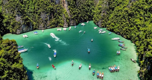 Phuket: Maya, Phi Phi en Bamboe eiland met lunchbuffet