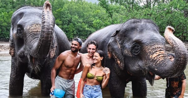 Krabi: Olifantenbadsessie in het olifantenopvangcentrum van Krabi