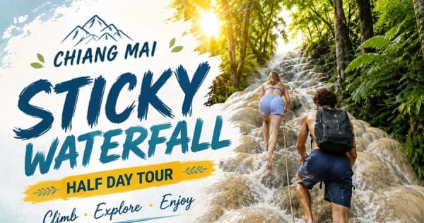 Chiang Mai: Sticky waterval (halve dag) Hoteltransfer