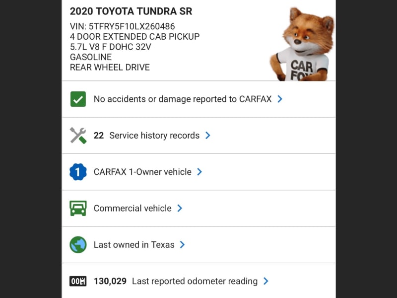 Toyota Tundra 2020 price $19,988