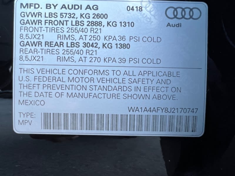 Audi SQ5 2018 price $33,900