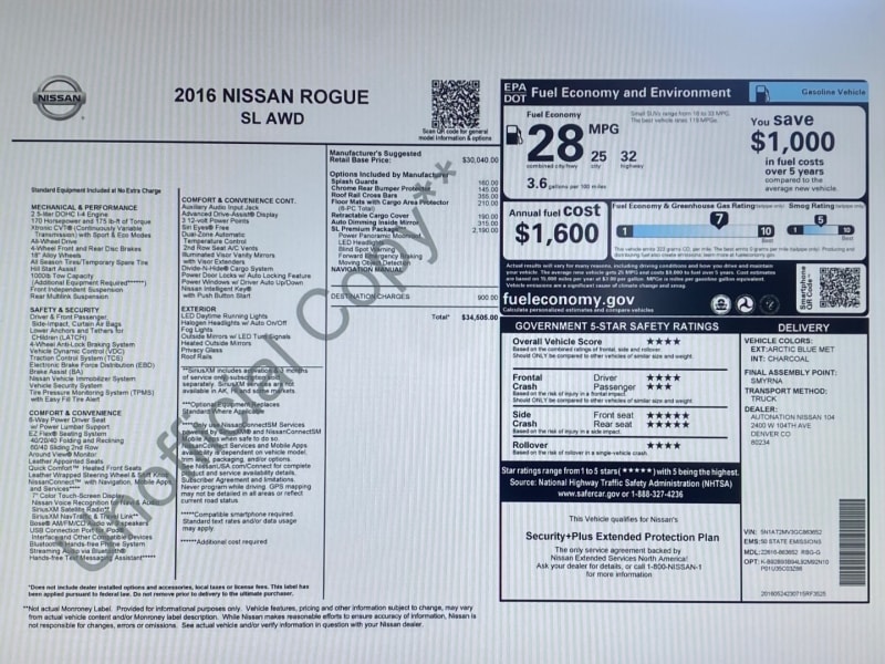 NISSAN ROGUE 2016 price $14,988