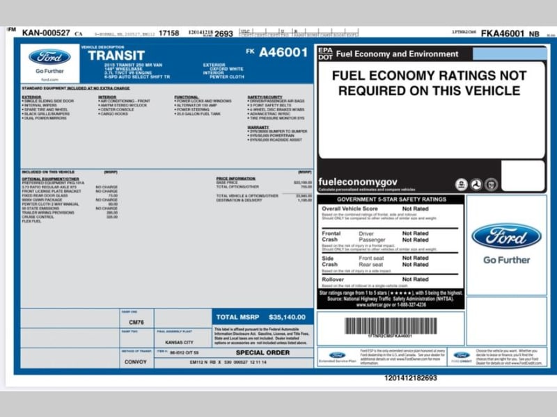 FORD TRANSIT 2015 price $12,999