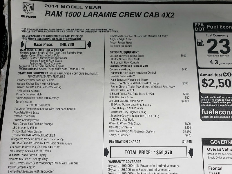 RAM 1500 2014 price $20,995