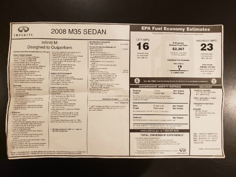 Infiniti M35 2008 price $16,800