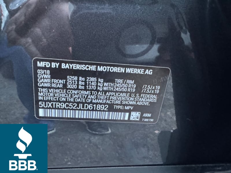 BMW X3 2018 price $18,700