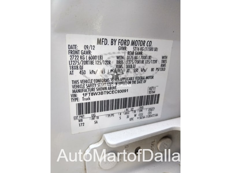 Ford Super Duty F-350 SRW 2012 price $39,995