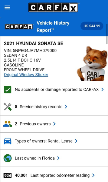 Hyundai Sonata 2021 price $17,500