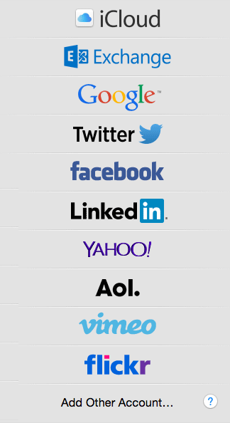 internet accounts setup