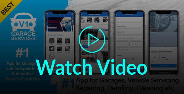Ionic Version Car Bike Van Truck Scooter Motor Vehicle Servicing Repair Cleaning Washing Garage App - 1