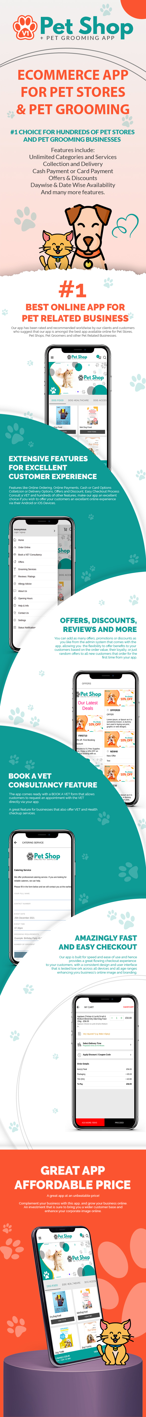 #1 Pet Store Supplies & Grooming eCommerce Shop Online Pet Food Supplies Grooming Services App + Web - 3