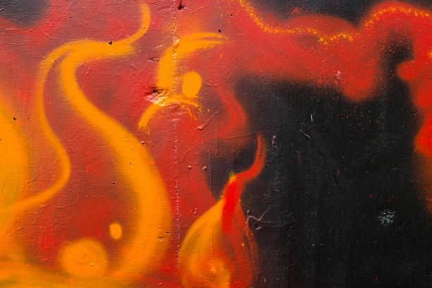 Graffiti wall in Changsha with Burnin csc fire logo painted in black and white