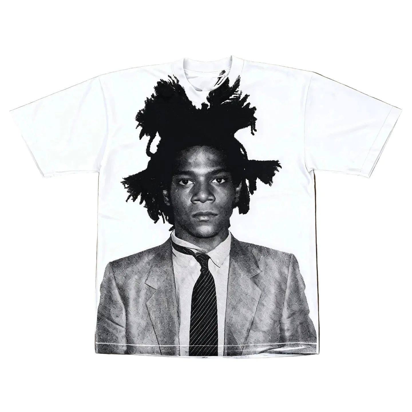 Black and white product shot of a Burnin csc oversized graphic tee