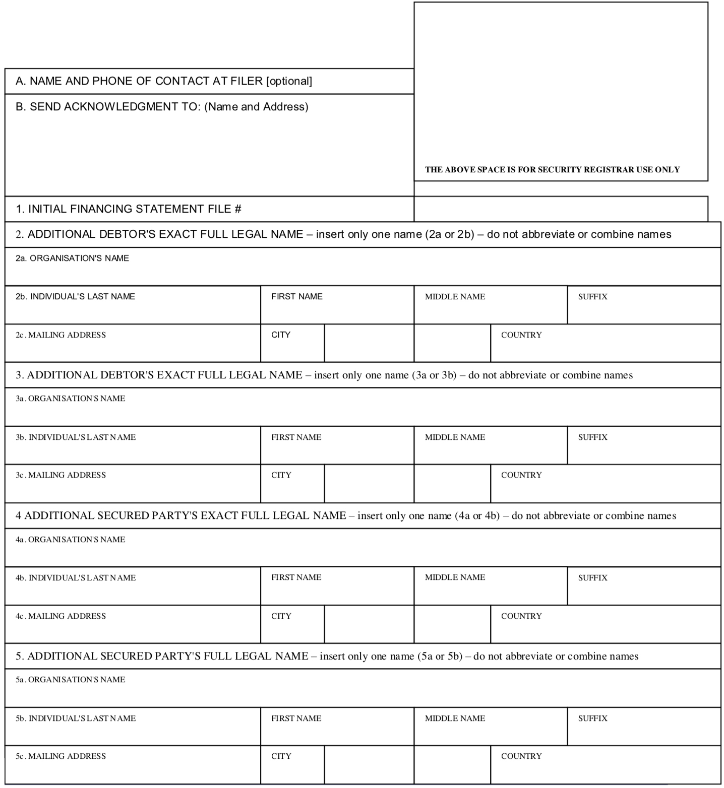 FINANCE STATEMENT AMENDMENT ADDITIONAL PARTY Form 6