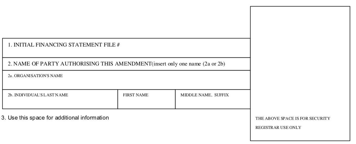 FINANCING STATEMENT AMENDMENT ADDENDUM Form 5