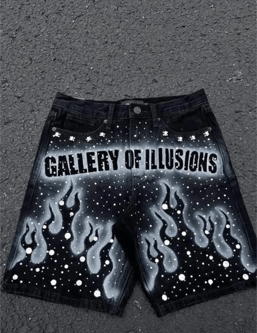 Short Denim Gallery of Illusions - Design Unique