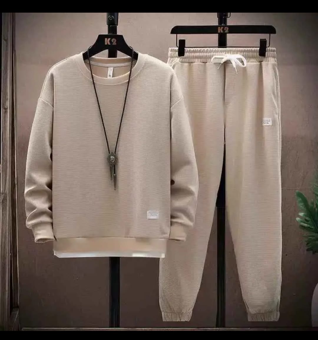 Ensemble survêtement homme beige - Sweat + Pantalon