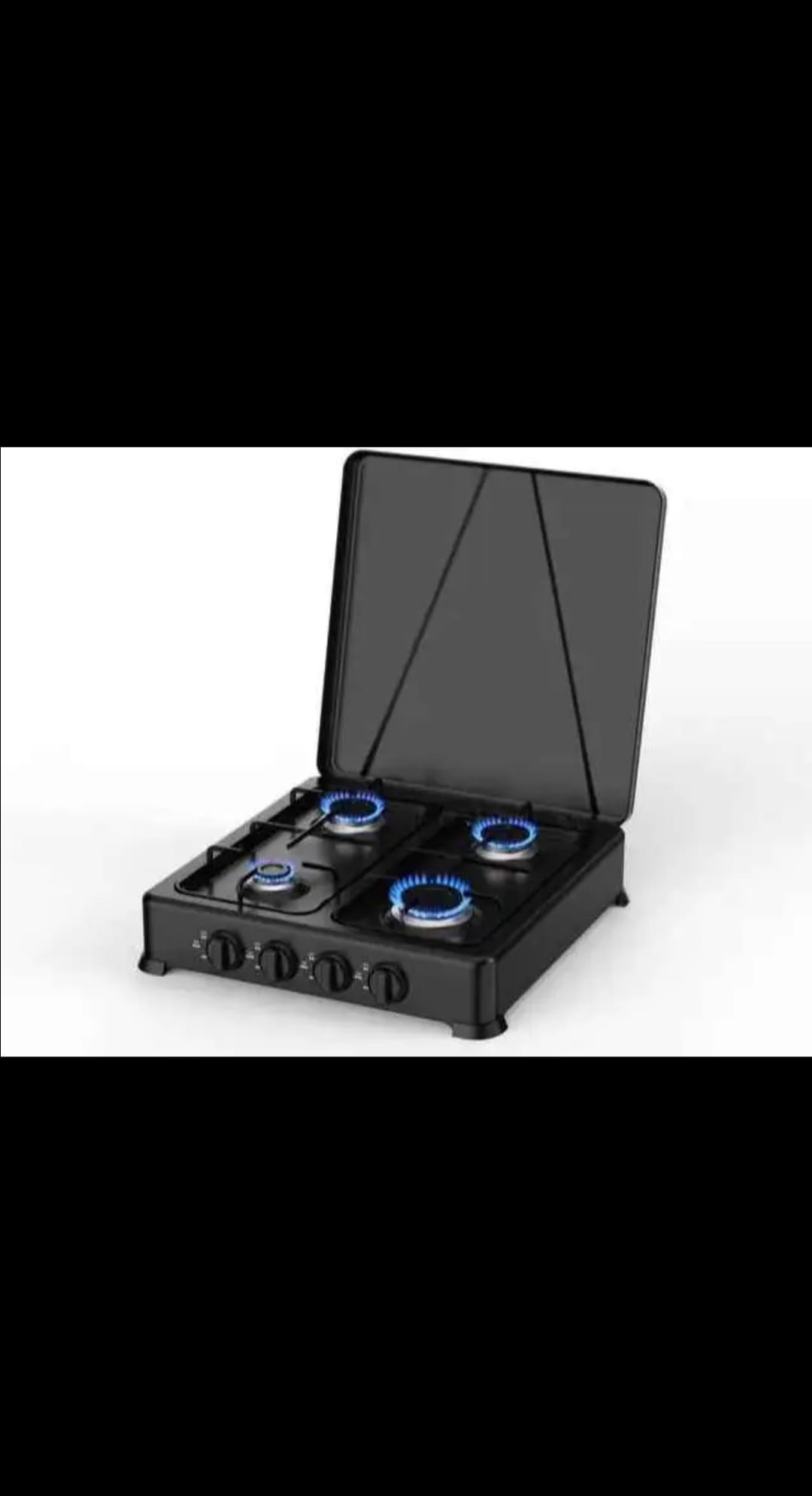 Cuisinière à gaz portable 4 foyers avec couvercle