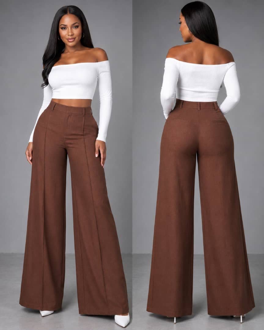 Ensemble deux pièces femme élégant - Top blanc et pantalon vert