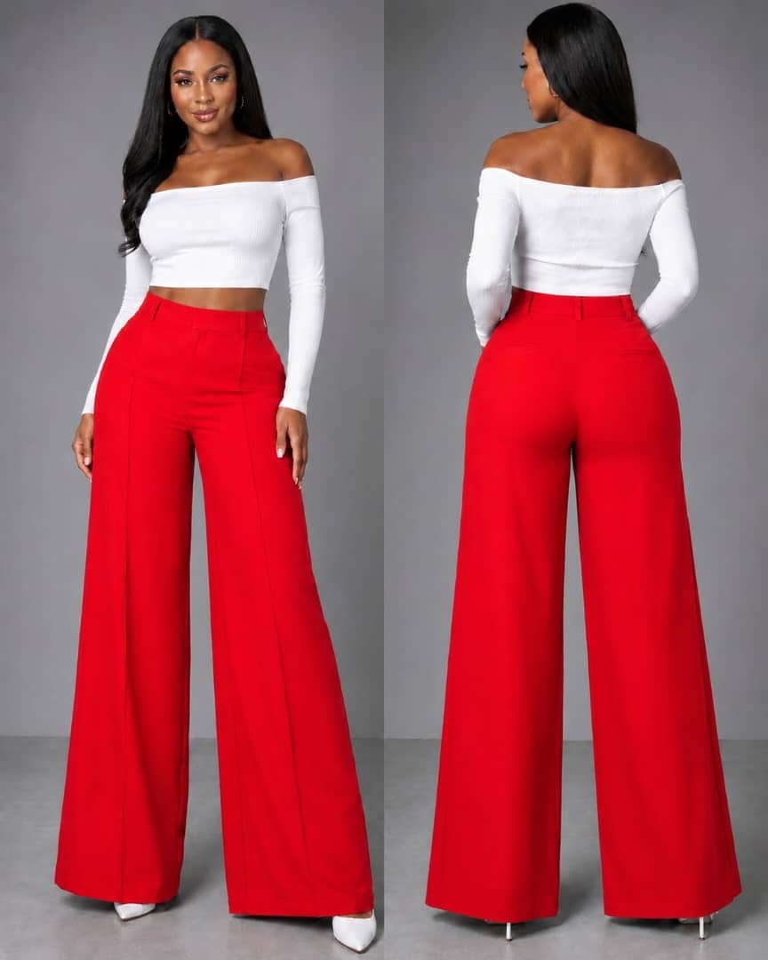 Ensemble deux pièces femme élégant - Top blanc et pantalon vert