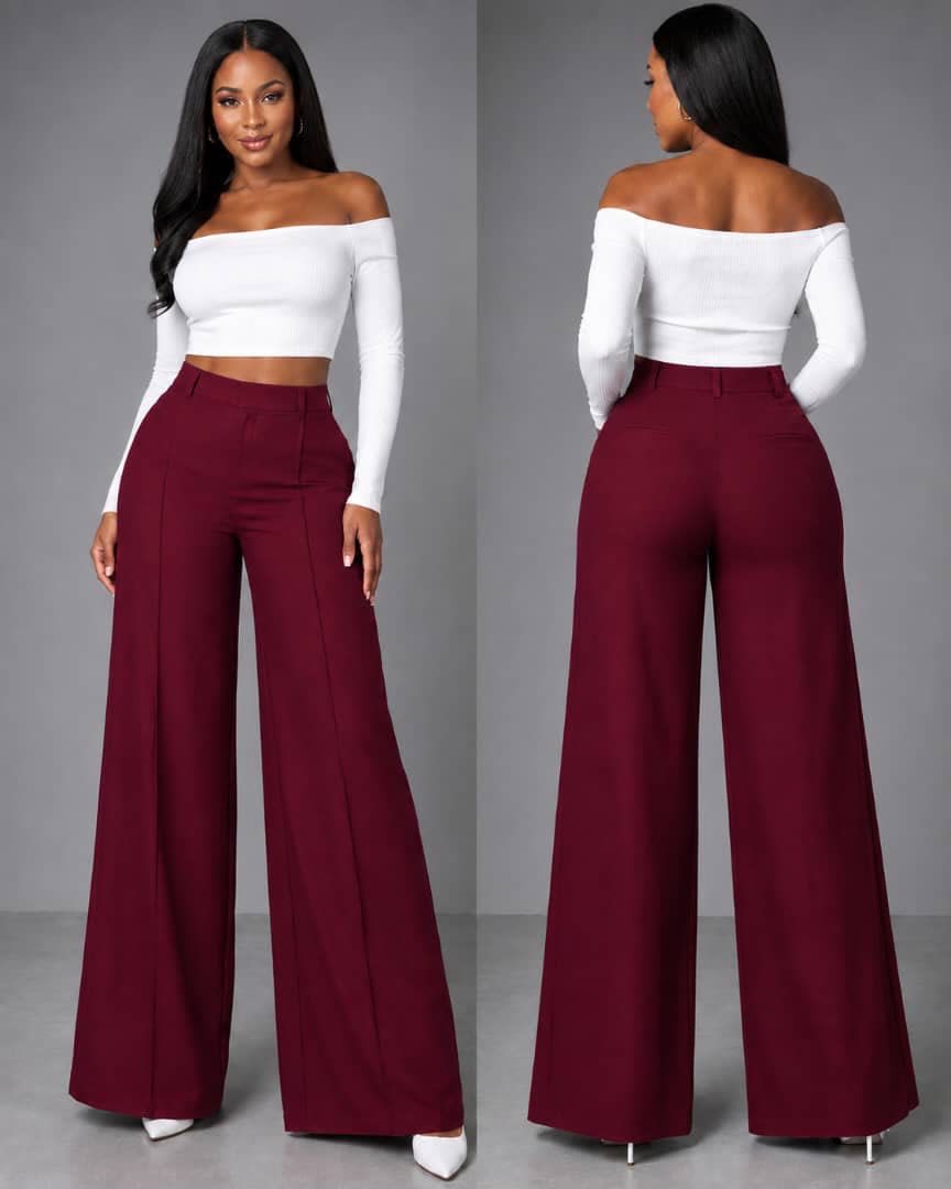 Ensemble deux pièces femme élégant - Top blanc et pantalon vert