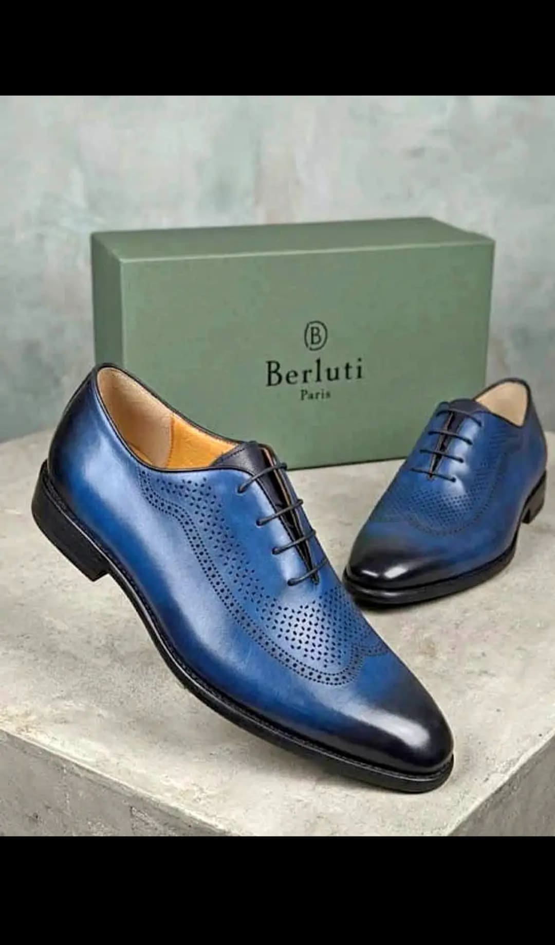 Mocassins Berluti Paris Bleu Marine - Cuir Premium