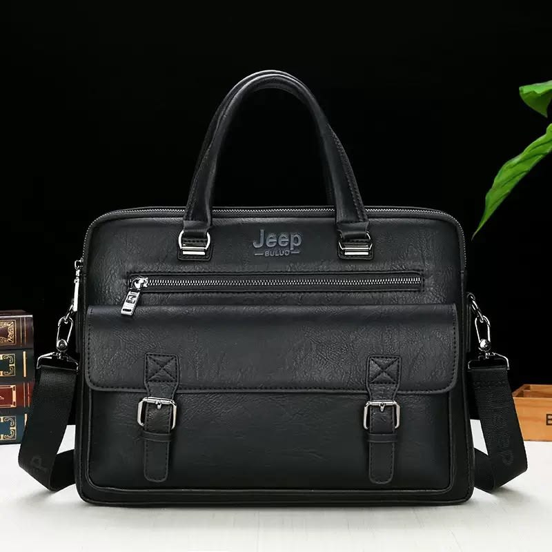 Sacoche Jeep Buluo - Sac à main cuir noir homme