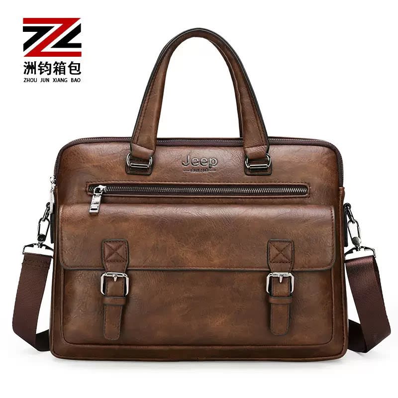 Sacoche Jeep Buluo - Sac à main cuir noir homme