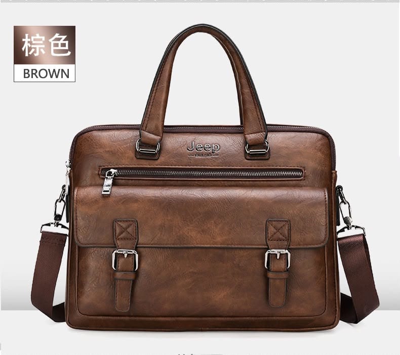 Sacoche Jeep Buluo - Sac à main cuir noir homme