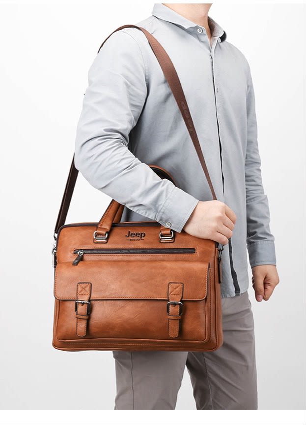 Sacoche Jeep Buluo - Sac à main cuir noir homme