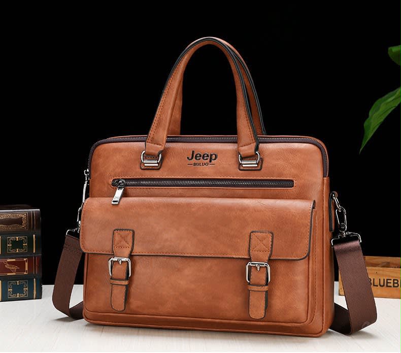 Sacoche Jeep Buluo - Sac à main cuir noir homme