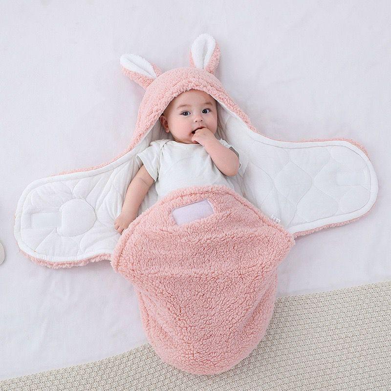 Gigoteuse bébé lapin rose et blanc - Douce et chaude
