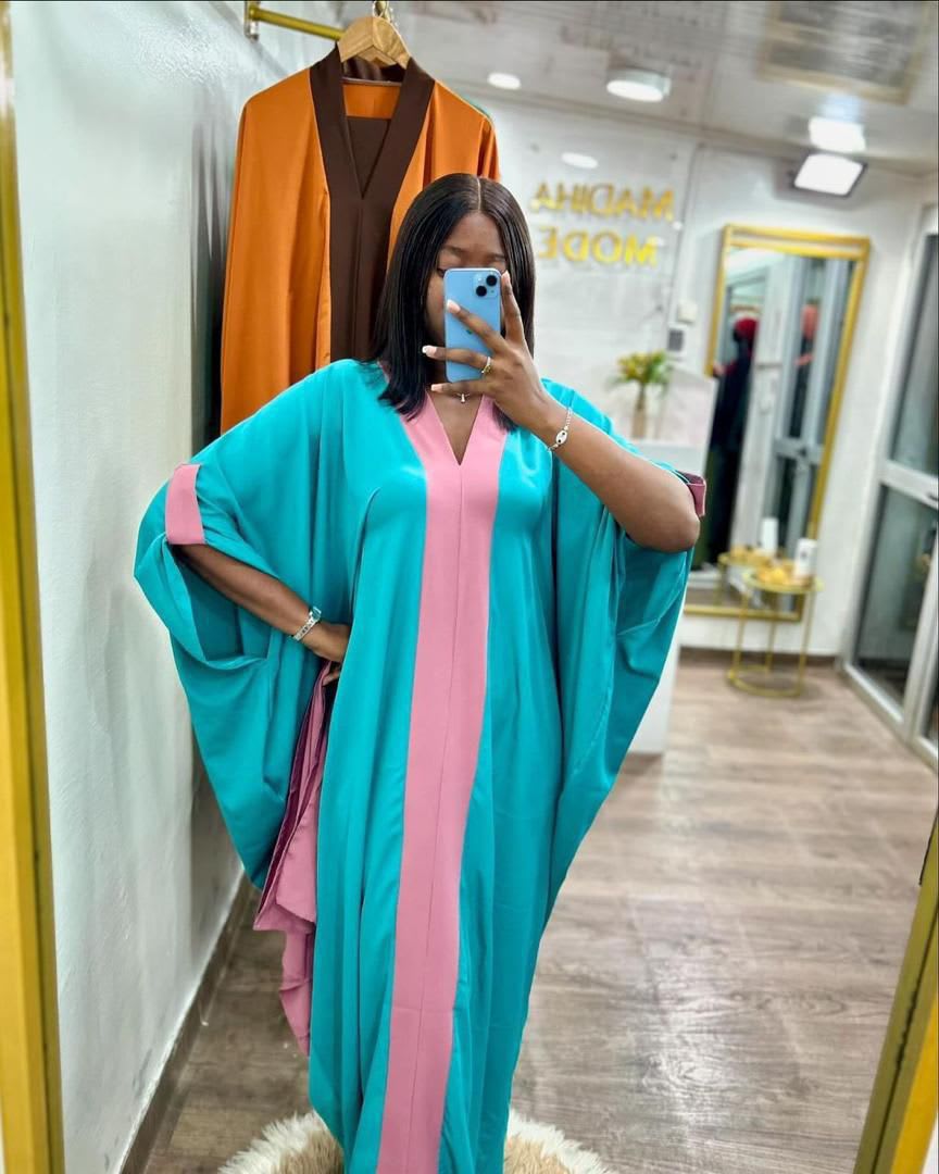 Magnifique Boubou Femme Turquoise et Rose