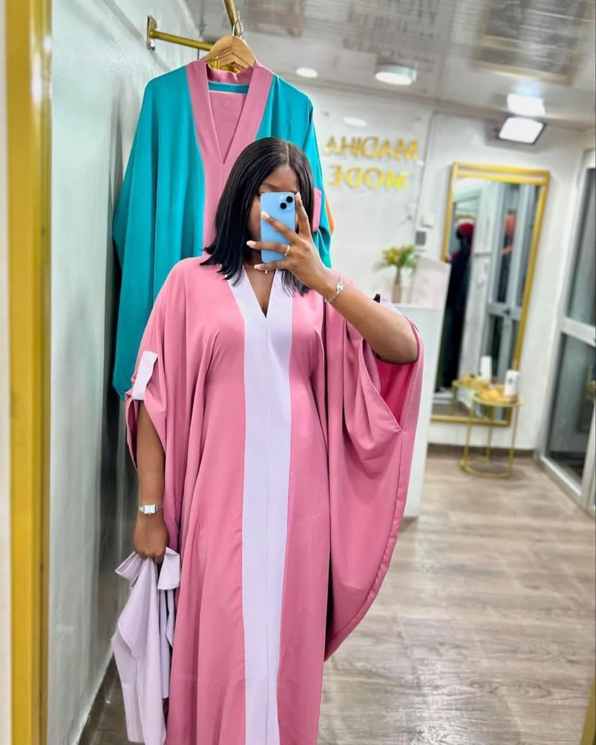 Magnifique Boubou Femme Turquoise et Rose