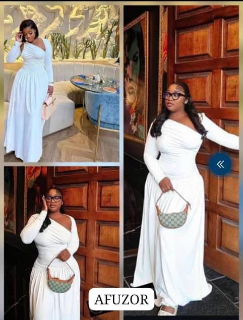Élégante robe longue blanche fluide - AFUZOR