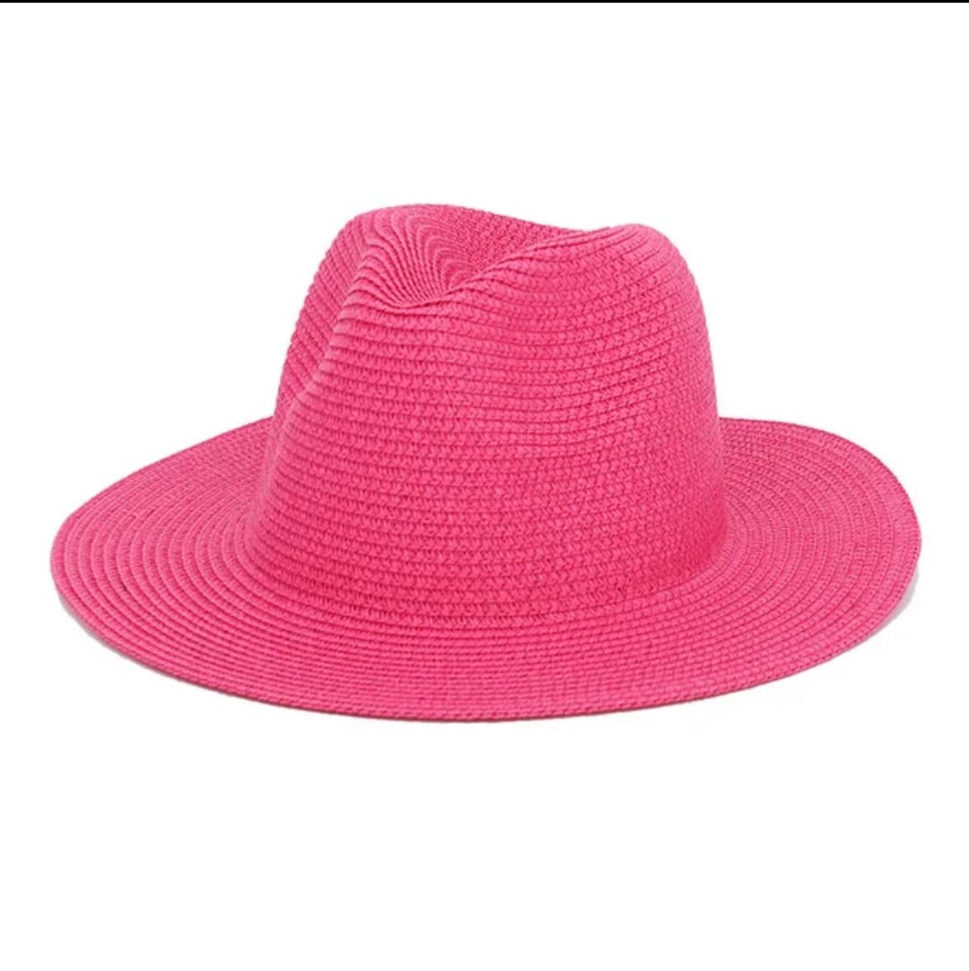 Chapeau de paille jaune style Panama